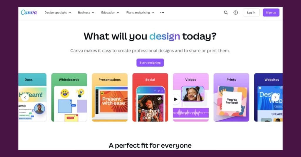 Image of canva.com webiste