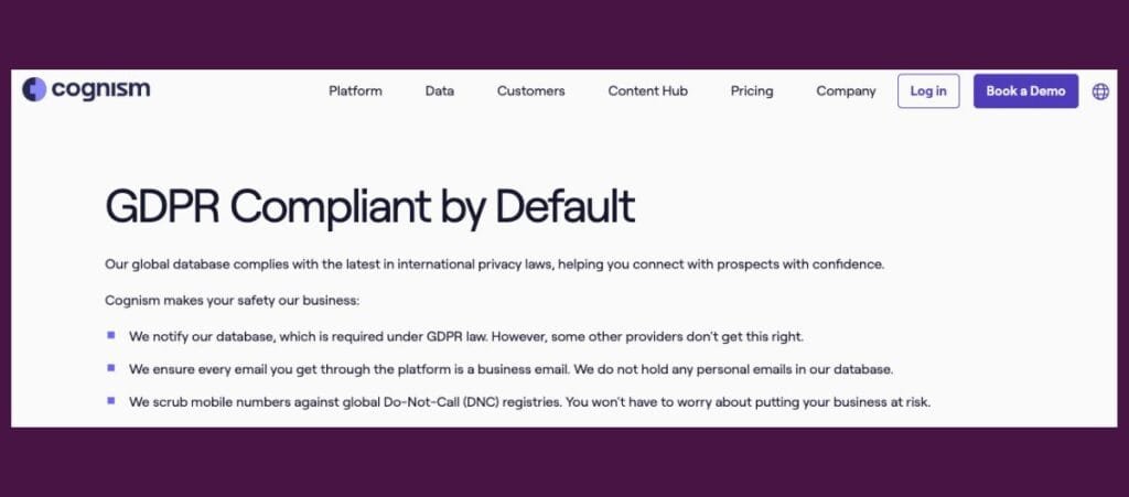 Cognism compliance for sales prospecting