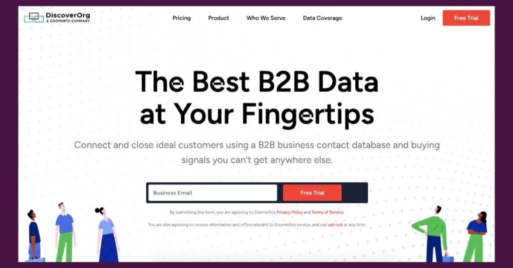 Sales prospecting tools website DiscoverOrg