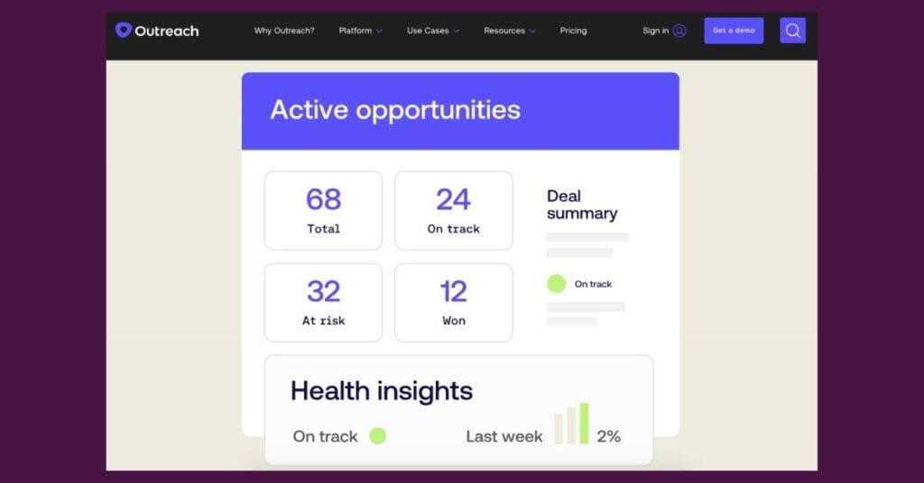 Outreachs Sales Prospecting Tool Lead Health Insights