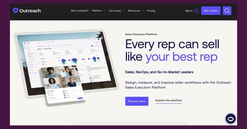 Sales prospecting tools website Outreach